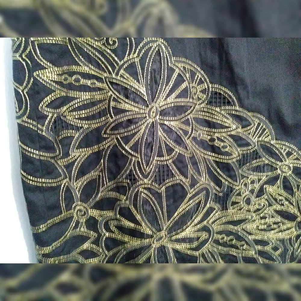 EUC Lilly Pulitzer Black Strapless Dress with Gold Floral Embroidery - Picture 8 of 8